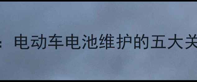 图片 4S电池校准全攻略：电动车电池维护的五大关键步骤与常见误区
