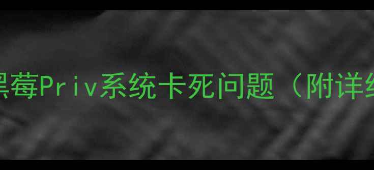 5步彻底解决黑莓Priv系统卡死问题附详细修复指南
