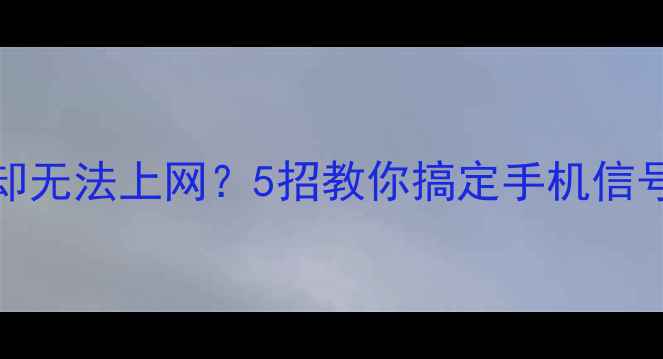 图片 LTE显示满格却无法上网？5招教你搞定手机信号问题！📱💡1