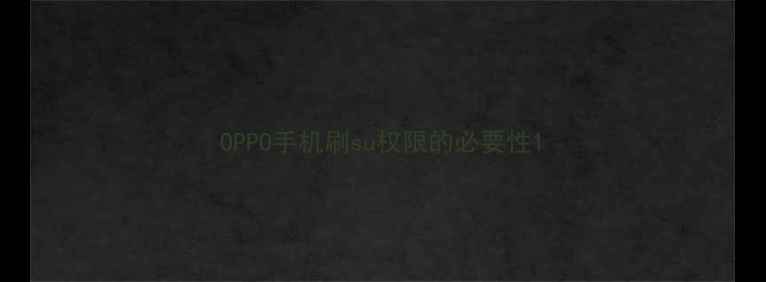 图片 OPPO手机刷su权限的必要性1
