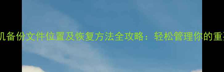 图片 OPPO手机备份文件位置及恢复方法全攻略：轻松管理你的重要数据1