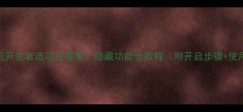 图片 OPPO手机开发者选项在哪里？隐藏功能全教程（附开启步骤+使用技巧）