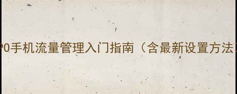 OPPO手机流量管理入门指南含最新设置方法