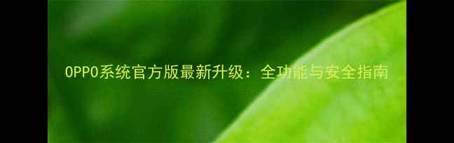 图片 OPPO系统官方版最新升级：全功能与安全指南