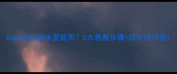 图片 Oppo手机掉水里能用？5大急救步骤+防水技巧全1