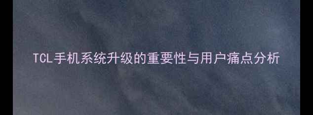 图片 TCL手机系统升级的重要性与用户痛点分析