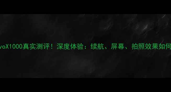 图片 VivoX1000真实测评！深度体验：续航、屏幕、拍照效果如何？