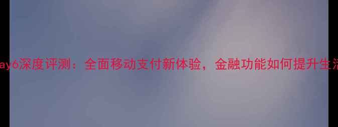 图片 VivoXLPay6深度评测：全面移动支付新体验，金融功能如何提升生活效率？
