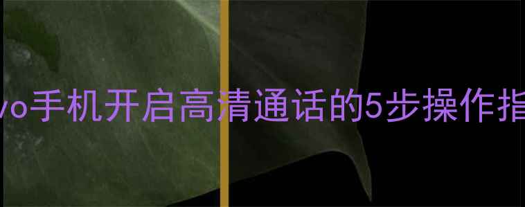 VoLTE设置教程vivo手机开启高清通话的5步操作指南附图文详解