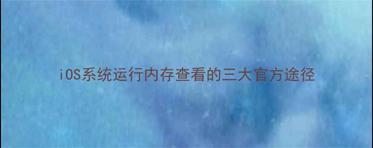 图片 iOS系统运行内存查看的三大官方途径
