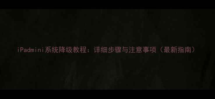 iPadmini系统降级教程详细步骤与注意事项最新指南