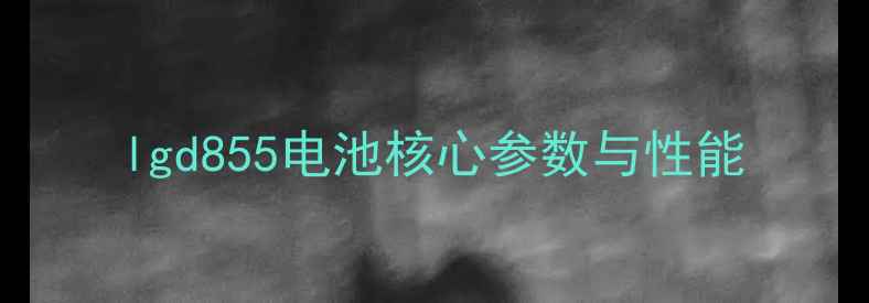 lgd855电池核心参数与性能