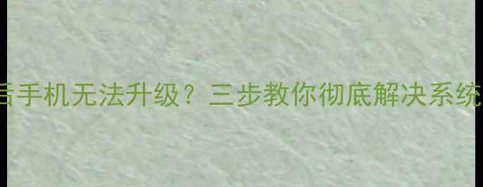 root失败后手机无法升级三步教你彻底解决系统升级问题