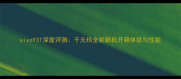 vivoY31深度评测千元档全能新机开箱体验与性能