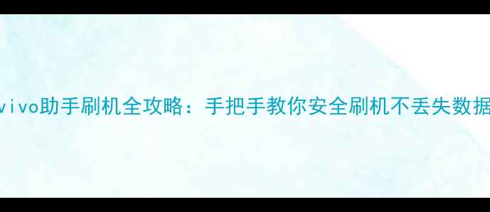 图片 vivo助手刷机全攻略：手把手教你安全刷机不丢失数据
