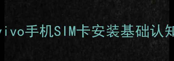 vivo手机SIM卡安装基础认知