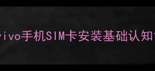 图片 vivo手机SIM卡安装基础认知1