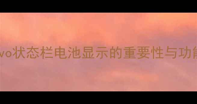 vivo状态栏电池显示的重要性与功能