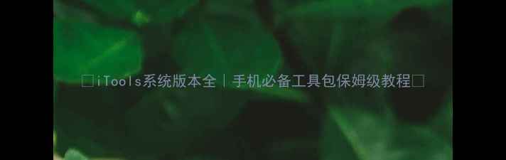 图片 ✨iTools系统版本全｜手机必备工具包保姆级教程✨