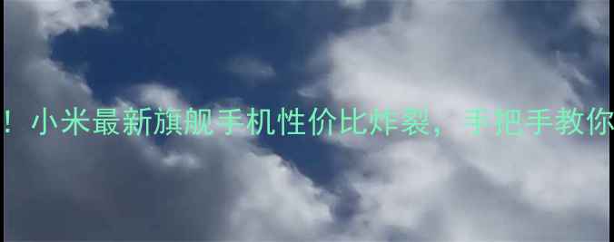 官网直降小米最新旗舰手机性价比炸裂手把手教你抢购攻略