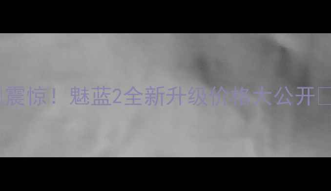 震惊魅蓝2全新升级价格大公开