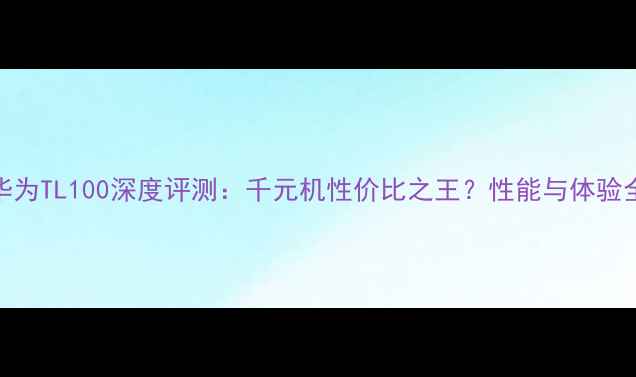 图片 华为TL100深度评测：千元机性价比之王？性能与体验全
