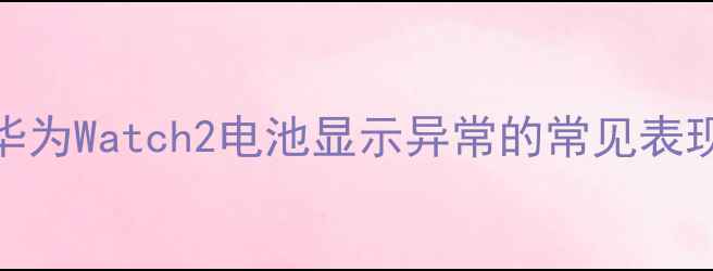 华为Watch2电池显示异常的常见表现