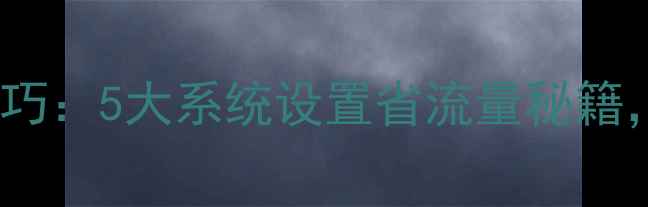 图片 华为手机流量控制技巧：5大系统设置省流量秘籍，轻松应对流量焦虑1