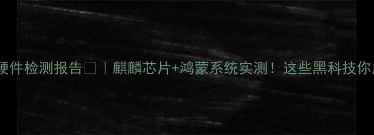 图片 华为手机硬件检测报告📱｜麒麟芯片+鸿蒙系统实测！这些黑科技你用过吗？1