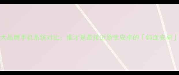 图片 四大品牌手机系统对比：谁才是最接近原生安卓的「纯血安卓」？