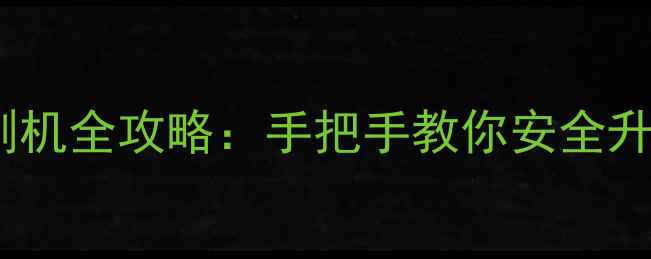 国行手机系统刷机全攻略手把手教你安全升级并避免变砖