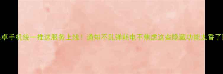 图片 安卓手机统一推送服务上线！通知不乱弹耗电不焦虑这些隐藏功能太香了✨