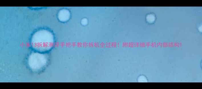 图片 小米13拆解测评手把手教你拆机全过程！附超详细手机内部结构1