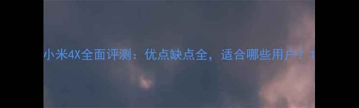 图片 小米4X全面评测：优点缺点全，适合哪些用户？1