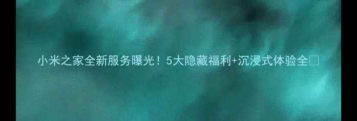 图片 小米之家全新服务曝光！5大隐藏福利+沉浸式体验全✨