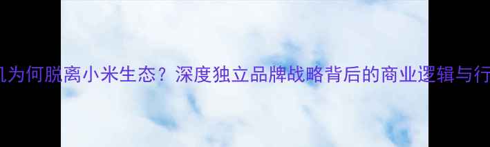 图片 小蚁手机为何脱离小米生态？深度独立品牌战略背后的商业逻辑与行业启示1