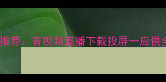 图片 手机全能播放器推荐：音视频直播下载投屏一应俱全，这5款必装！