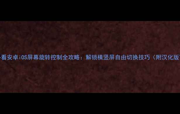 图片 手机必看安卓iOS屏幕旋转控制全攻略：解锁横竖屏自由切换技巧（附汉化版下载）
