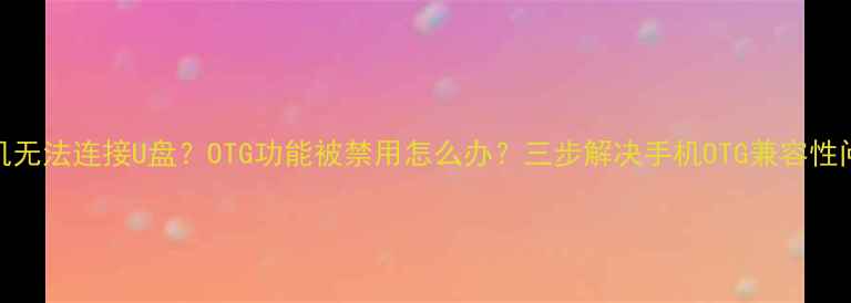 图片 手机无法连接U盘？OTG功能被禁用怎么办？三步解决手机OTG兼容性问题