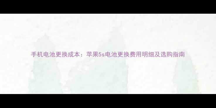 图片 手机电池更换成本：苹果5s电池更换费用明细及选购指南