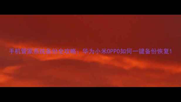 图片 手机管家系统备份全攻略：华为小米OPPO如何一键备份恢复1