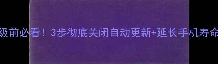 手机系统升级前必看3步彻底关闭自动更新延长手机寿命的实用指南
