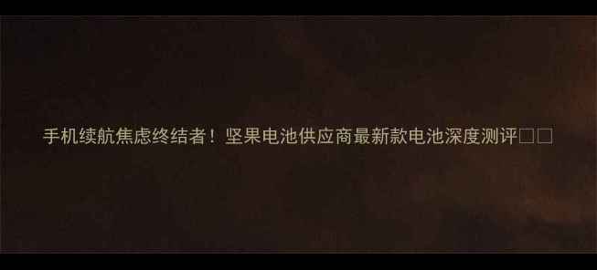 图片 手机续航焦虑终结者！坚果电池供应商最新款电池深度测评🔋💥