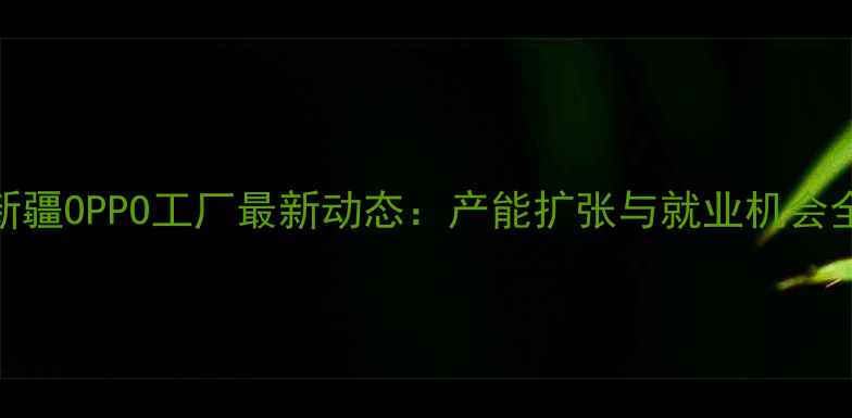 新疆OPPO工厂最新动态产能扩张与就业机会全