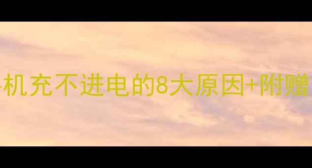 紧急解决手机充不进电的8大原因附赠充电小技巧