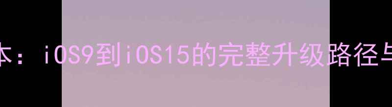 苹果6s系统版本iOS9到iOS15的完整升级路径与系统位数说明