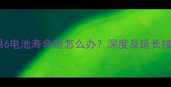 图片 苹果6电池寿命短怎么办？深度及延长技巧1