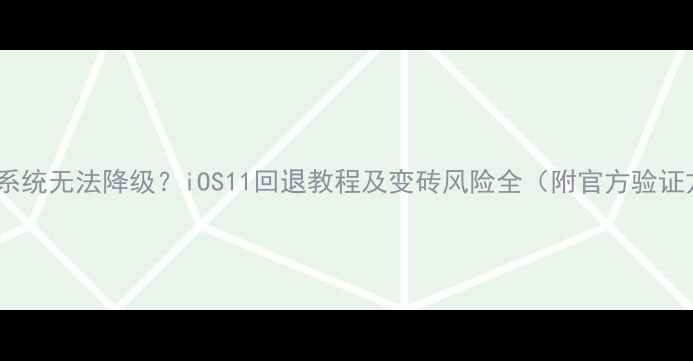 图片 苹果7系统无法降级？iOS11回退教程及变砖风险全（附官方验证方法）