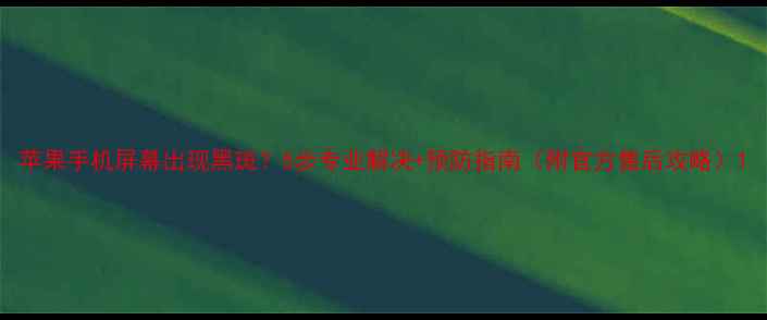 图片 苹果手机屏幕出现黑斑？5步专业解决+预防指南（附官方售后攻略）1
