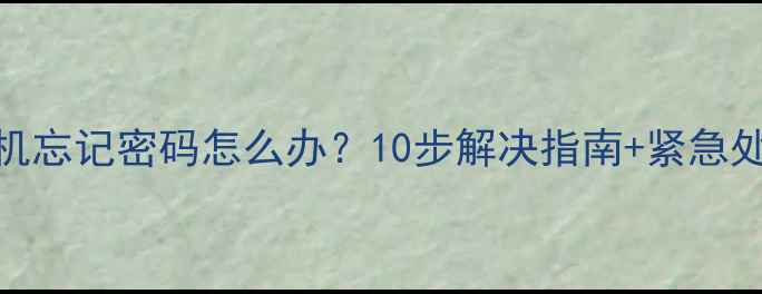 苹果手机忘记密码怎么办10步解决指南紧急处理方法